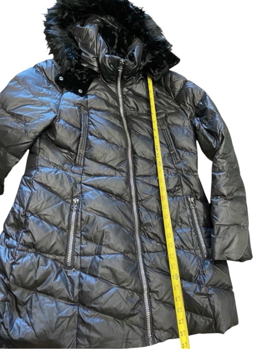 Marc New York 164854 Women's Shirley Faux Fur Trim Hood Parka Black Sz.Large - Picture 9 of 15